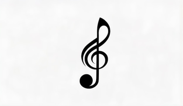 Photo a black and white picture of a musical note and a black treble clef