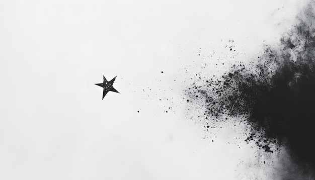 a black and white picture of a star and a white background