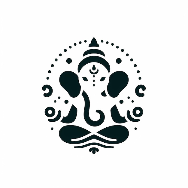 a black and white picture of a symbol with a number of a lotus on it