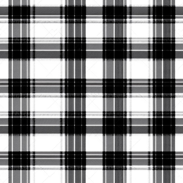 Black and white plaid fabric that is seamless and repeats - - stock photo #