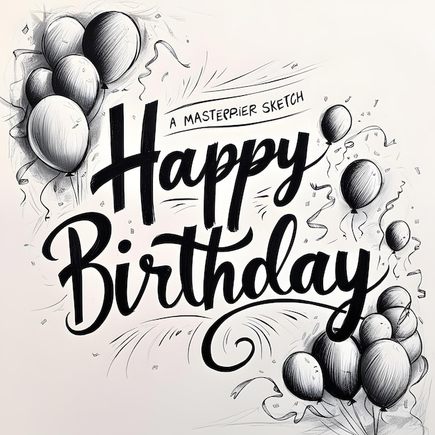 a black and white poster that says quot happy birthday quot