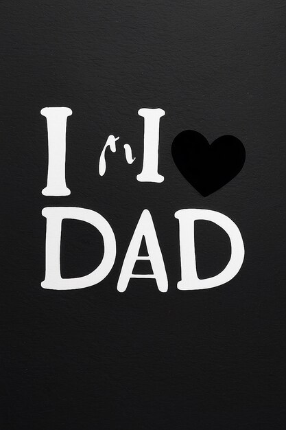 A black and white poster that says i love my dad