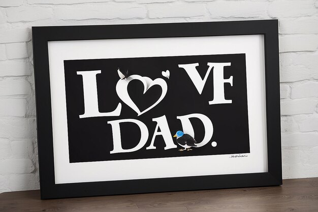 A black and white poster that says i love my dad