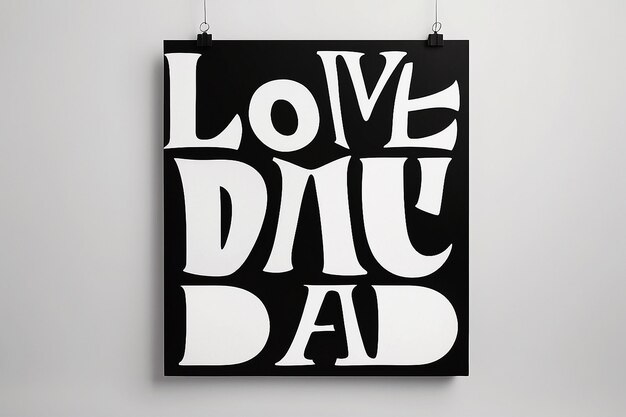 Photo a black and white poster that says i love my dad