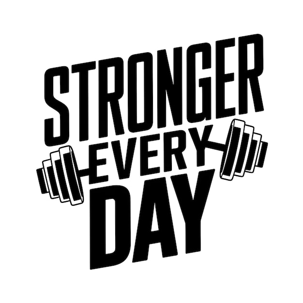 Photo a black and white poster that says strong every day