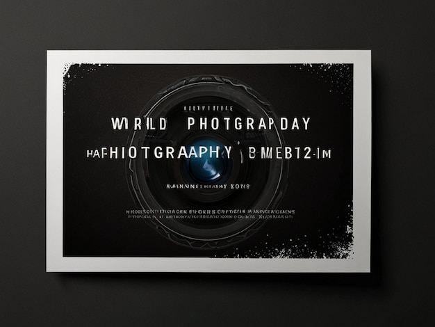 a black and white poster that says world photography