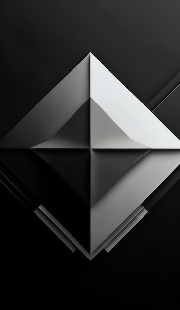 Photo black and white pyramid shapes intersecting with each other