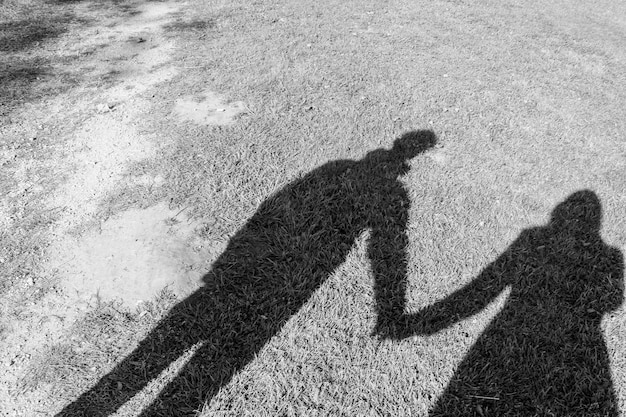 Black and White Romantic Couple Shadow