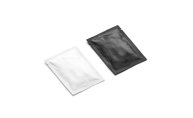 Black and white sachet packet Paper case for tea Clear salt or sugar airtight pac template