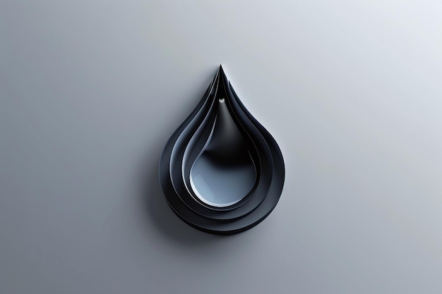 a black and white sculpture of a water droplet