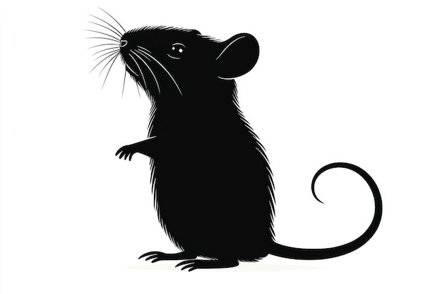 Photo black and white silhouette of a mouse