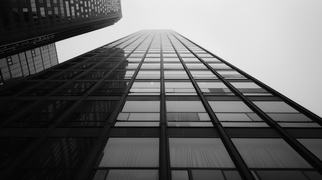 Photo black and white skyscraper perspective