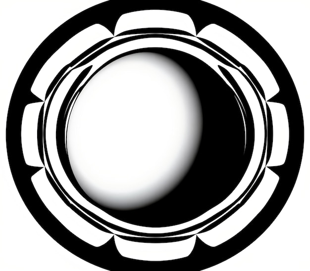 Black and White Sphere Shown against a Plain Background