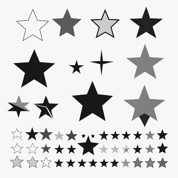 Photo black and white star icons