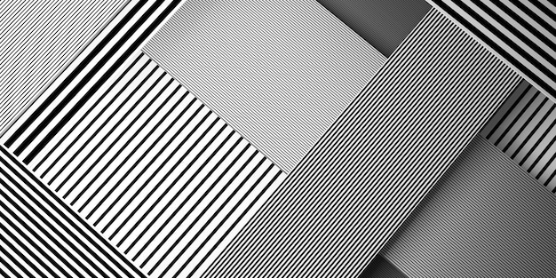 Black and white straight lines intersecting complex class abstract background 3d illustration