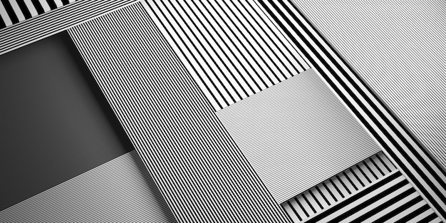 Black and white straight lines intersecting complex class abstract background 3d illustration