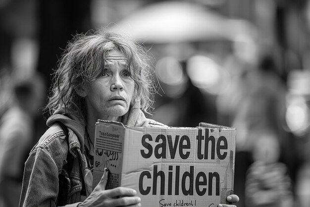 Photo black and white street photography of homeless man