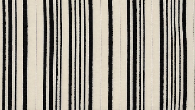 Photo a black and white striped fabric with a white striped pattern