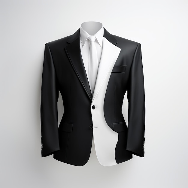 Photo a black and white suit with a white shirt on the front