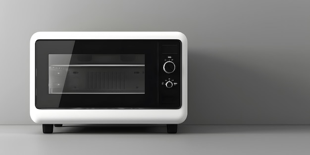 Photo a black and white toaster oven with a silver handle