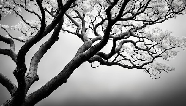 Black and white tree background