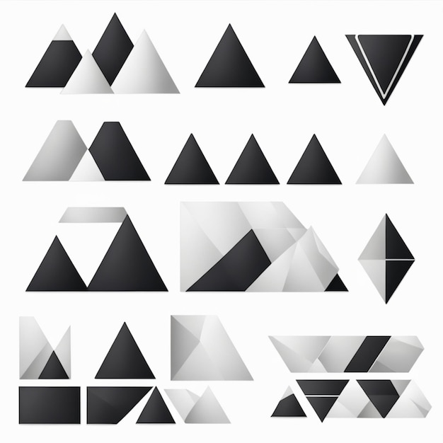 Photo black and white triangle icons