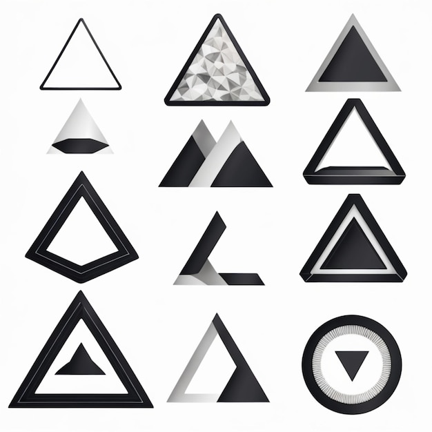 Photo black and white triangle icons