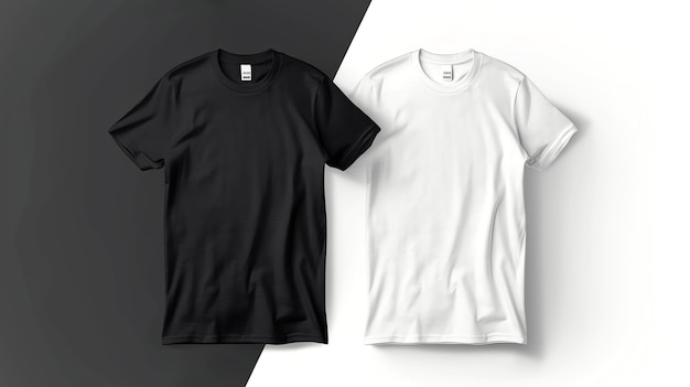 A black and white tshirt on a black and white background