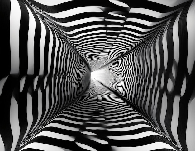 Photo black and white tunnel optical illusion