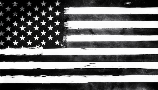 Photo black and white usa flag american flag brush paint texture distressed us symbol grunge sty