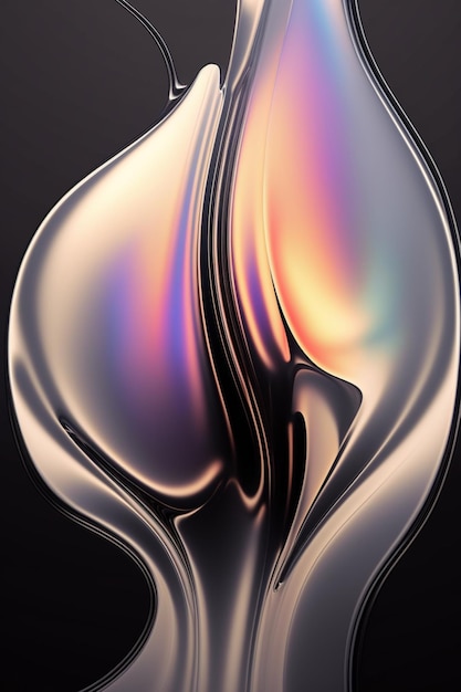 A black and white wallpaper with a colorful image of a glass shell.