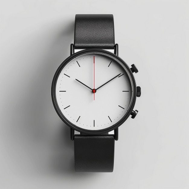 a black and white watch with a black face and a black band