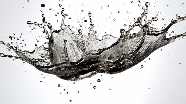 A black and white water splash with the letter g on it