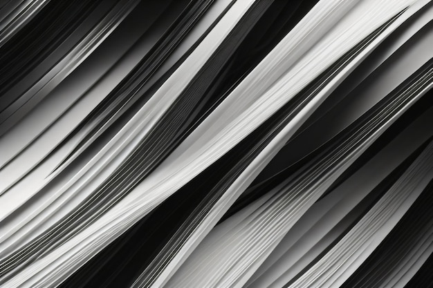 Black and white wavy lines beautiful background with generative ai