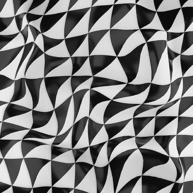 Black and White with triangle abstract tile for texture pattern background and template