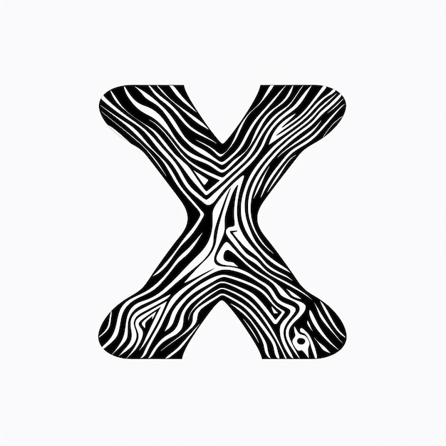 Photo a black and white x with the letter x in the middle