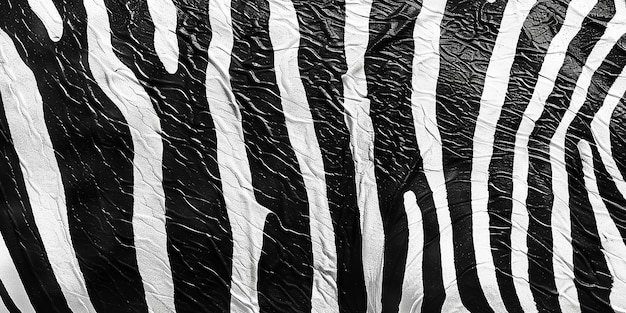 Photo black and white zebra skin