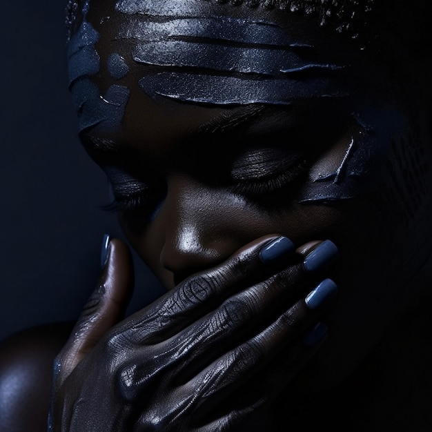 black woman art dark stylish