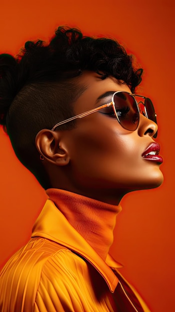 Black woman wearing glasses short hair