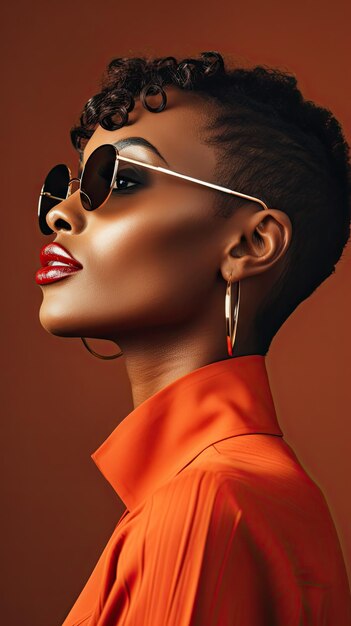 Black woman wearing glasses short hair