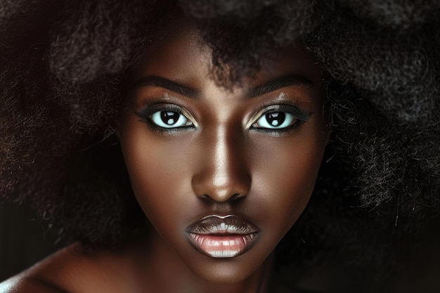 Black Women Fashion Beauty Portrait African American Young Women with Stunning Afro Hairstyles