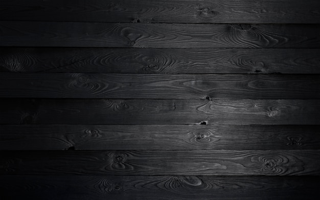 Black wooden background, old wooden texture