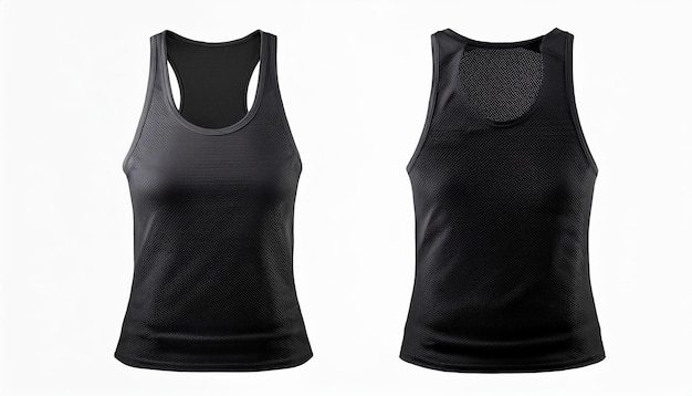 Black Workout Tank Top Breathable Sportswear Athletic Singlet Activewear Gym Apparel