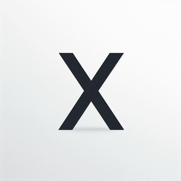 a black x is on a white background with a black x