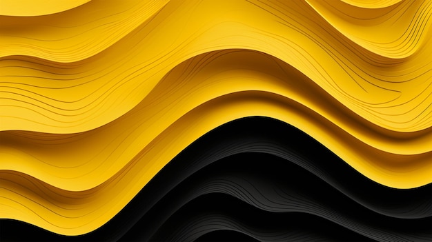 black and yellow background with a wavy pattern generative ai