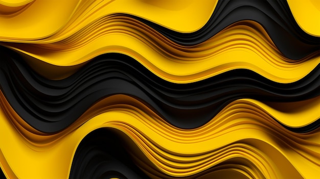 black and yellow background with a wavy pattern generative ai