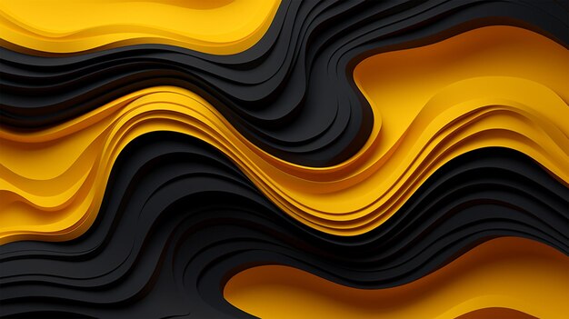 black and yellow background with a wavy pattern generative ai