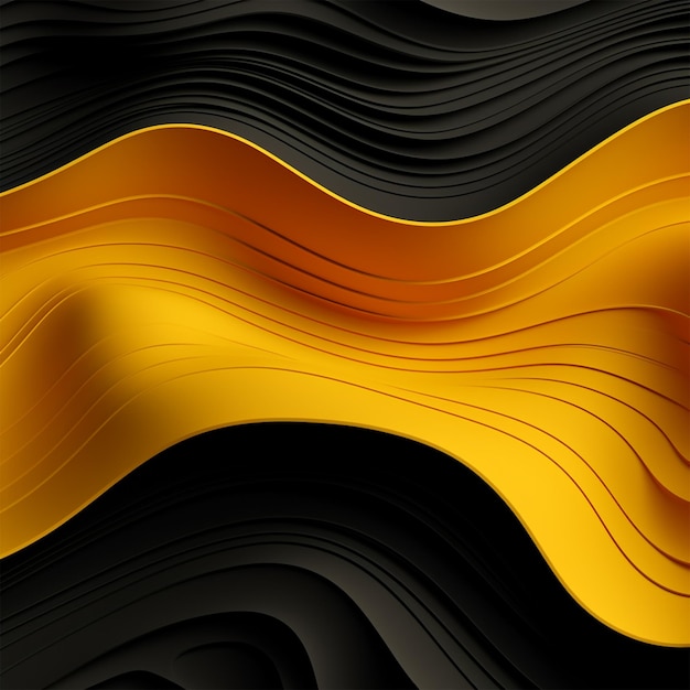 black and yellow background with a wavy pattern generative ai