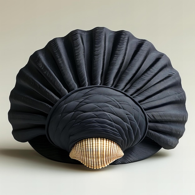 a black and yellow shell with a curved head and a curved top