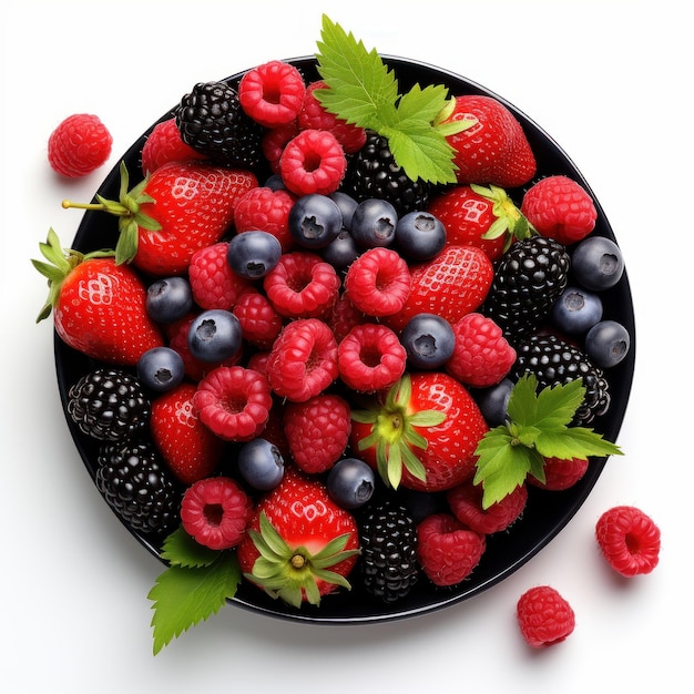 blackberry and raspberry on a plate